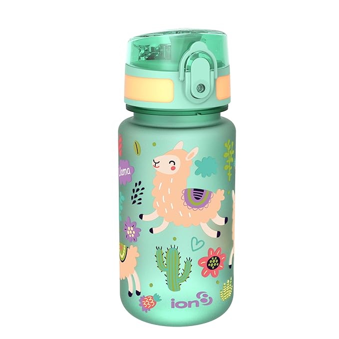 ion8 auslaufsichere Kinder Wasserflasche/Trinkflasche, BPA-frei, 350ml / 12oz, Lamas