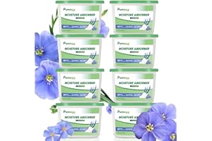 Pureegg Moisture Absorbers Box - 8 Packs, Fresh Linen Scent, Odor Absorbers, Leakproof Closet Odor Eliminator, Efficient Humidity Absorbers for Laundries, Kitchens, Basements, Under Sinks