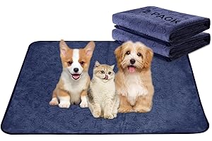 Qeils Washable Pee Pads for Dogs Whelping Reusable Puppy Pads (2-Pack) 36"x41"Absorbent Leakproof Mat Puppy Litter Box, Potty, Home Travel or Crate Training Dog Wee Wee Pads