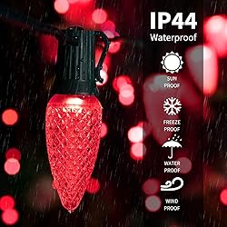 Brightown C9 Christmas String Lights, Red Commercia