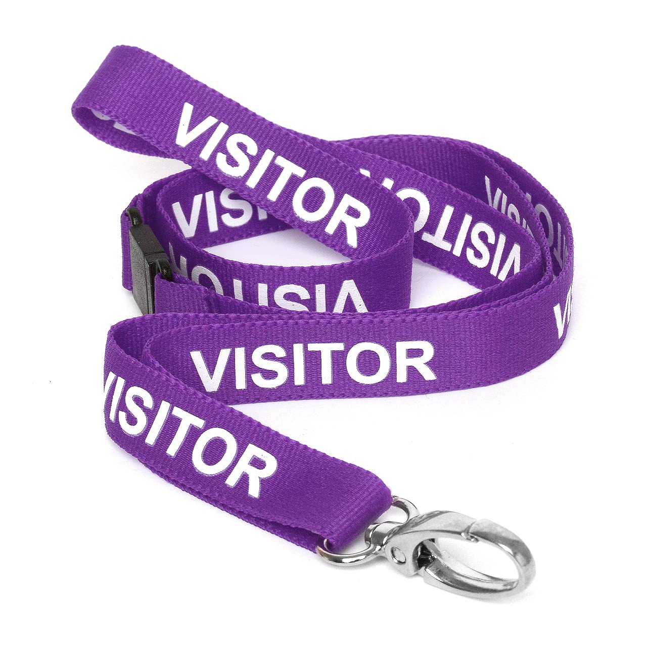 CKB LTD Visitor LANYARDS Breakaway Safety Lanyard Neck Strap Swivel Metal Clip for ID Card Holder - Pull Quick Release Design (Purple, Pack of 10) โ image 1