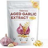 Gomerton Aged Garlic Extract Softgels, Odorless 15:1 Formula, 300 Count | 2-year matured organic garlic extract in an odorless, non-GMO and gluten-free softgel formula for heart and immune support