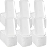 eBoot 100 Pcs Foam Meat Trays White Foam Crafts Trays Bulk Disposable Food Plates Rectangle Painting Dish for Halloween Christmas Printmaking DIY Art Supplies, 8.3 x 4.4 x 0.55 Inches