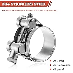 AKIHISA T-Bolt Hose Clamps,304 Stainless Steel