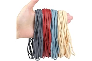 KJAHLAL Large Rubber Bands, 120 Pcs, 7x1/8 Inches, Assorted Colors, Rubber Bands Office Supplies