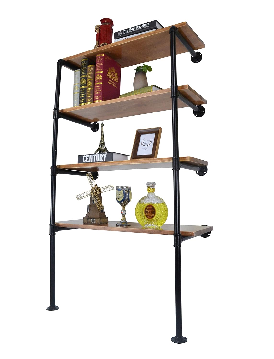 Industrial Retro Iron Pipe Shelving Brackets Open Bookshelf Kitchen