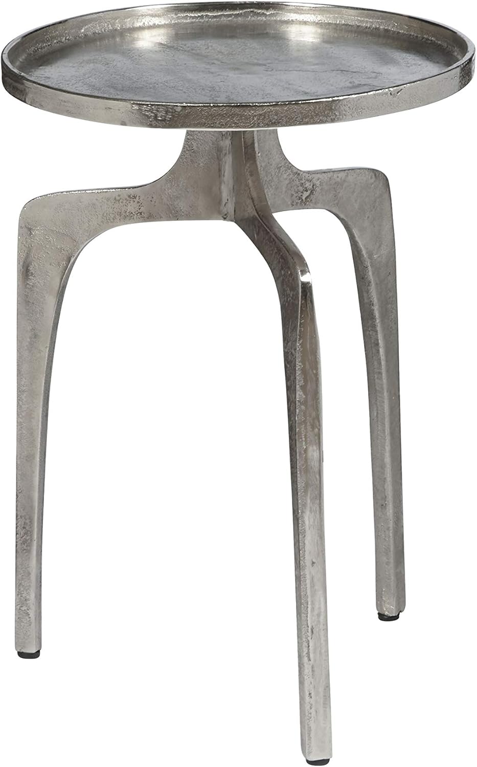 Pulaski Mid-Mod Aluminum Accent Retro Silver Table, Black