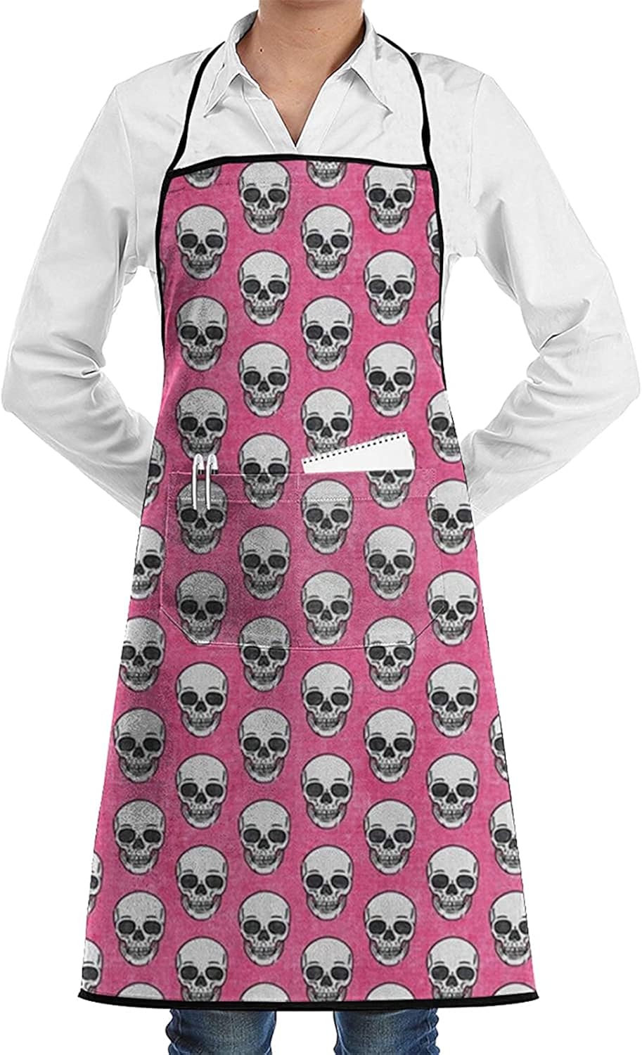 Skulls Pink Skull Halloween Aprons for Women and Men, Kitchen Chef