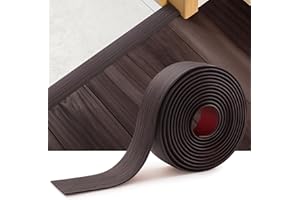 INMOZATA 10Ft Floor Transition Strip, Self Adhesive Vinyl Cover Floor Strip Laminate Flat Divider Flooring for Joining Floor Gaps, Carpet, Threshold Cover, Doorway Transitions Strip(Walnut)