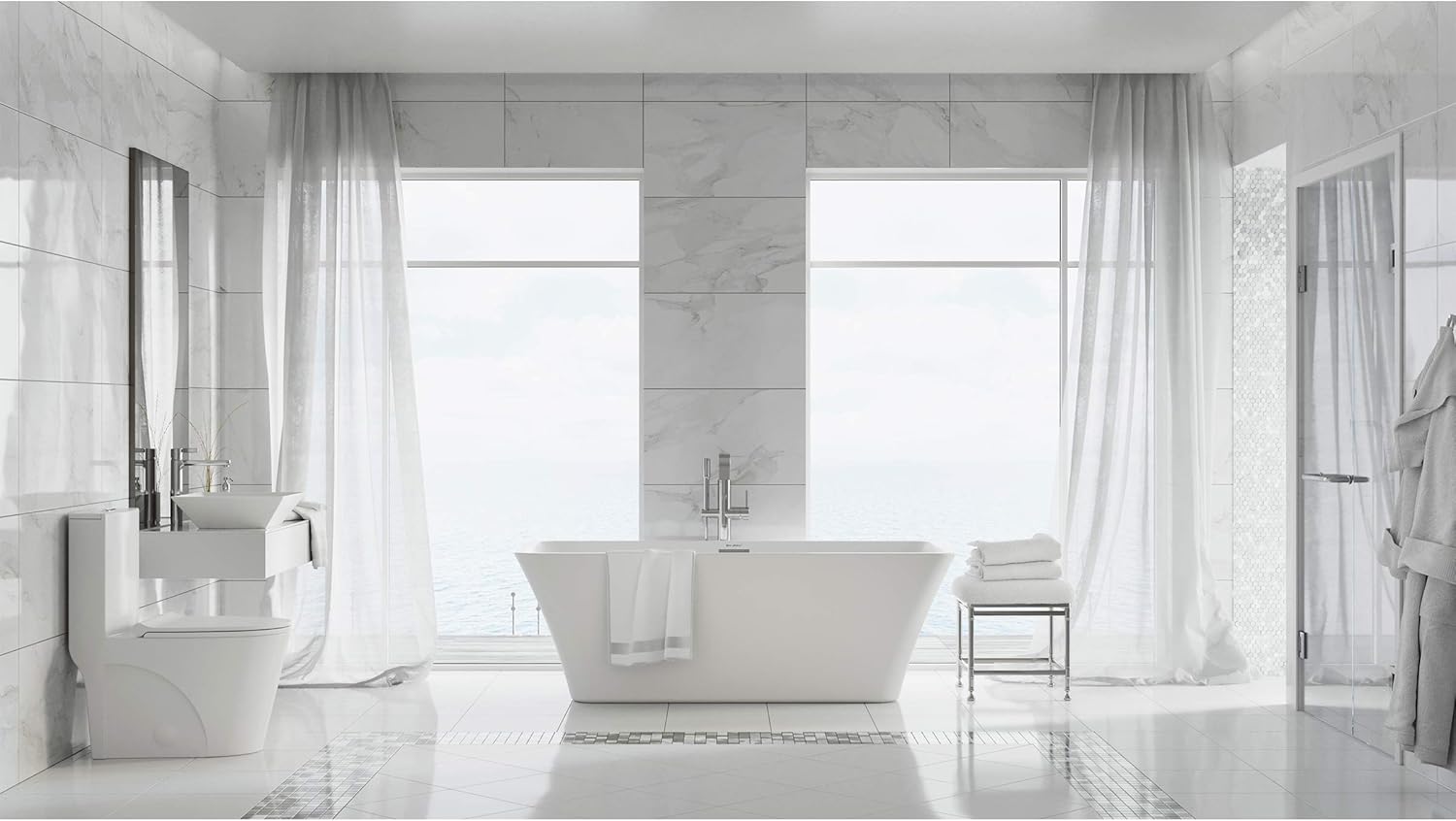 Swiss Madison Well Made Forever SM-1T254 St. Tropez One Piece Toilet, 26.6 x 15 x 31 inches, Glossy White - - 
