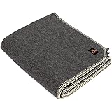 Thick Alpaca Wool Blanket Heavyweight Camping Outdoors Indoors Soft Peru King Size Solid Color Design (Dark Gray, King Size)