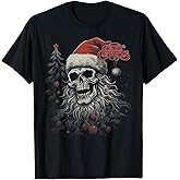 Skeleton Skull Funny Merry Christmas Santa Matching Family T-Shirt