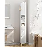Hzuaneri Bathroom Cabinet with Adjustable Shelves, Freestanding Floor Cabinet, Tall Bathroom Storage Cabinet with Doors & Drawer, Narrow Toilet Paper Storage Cabinet, White BC28013X