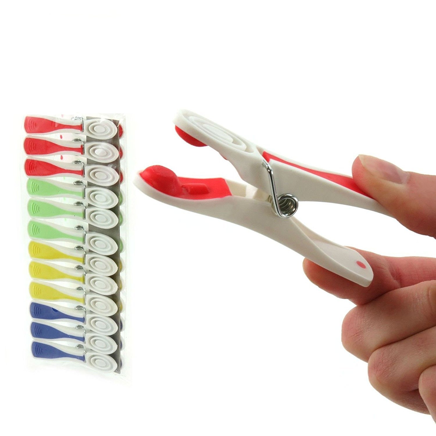 Extra Strong Soft Grip Clothes Pegs For Washing Lines-MULTI PACKS AVAILABLE- PICK QUANTITY (12) (12)