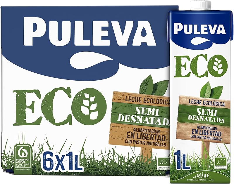 ECO - Leche Ecológica Semidesnatada BIO - Bienestar Animal - Brik UHT Pack 6 x 1L