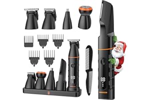 MAXGROOM Manscape All-in-One Body & Pubic Hair Trimmer for Men, No-Nick Groin & Ball Shaver, Waterproof Mens Electric Grooming Kit with LED Display, USB Rechargeable (Black)