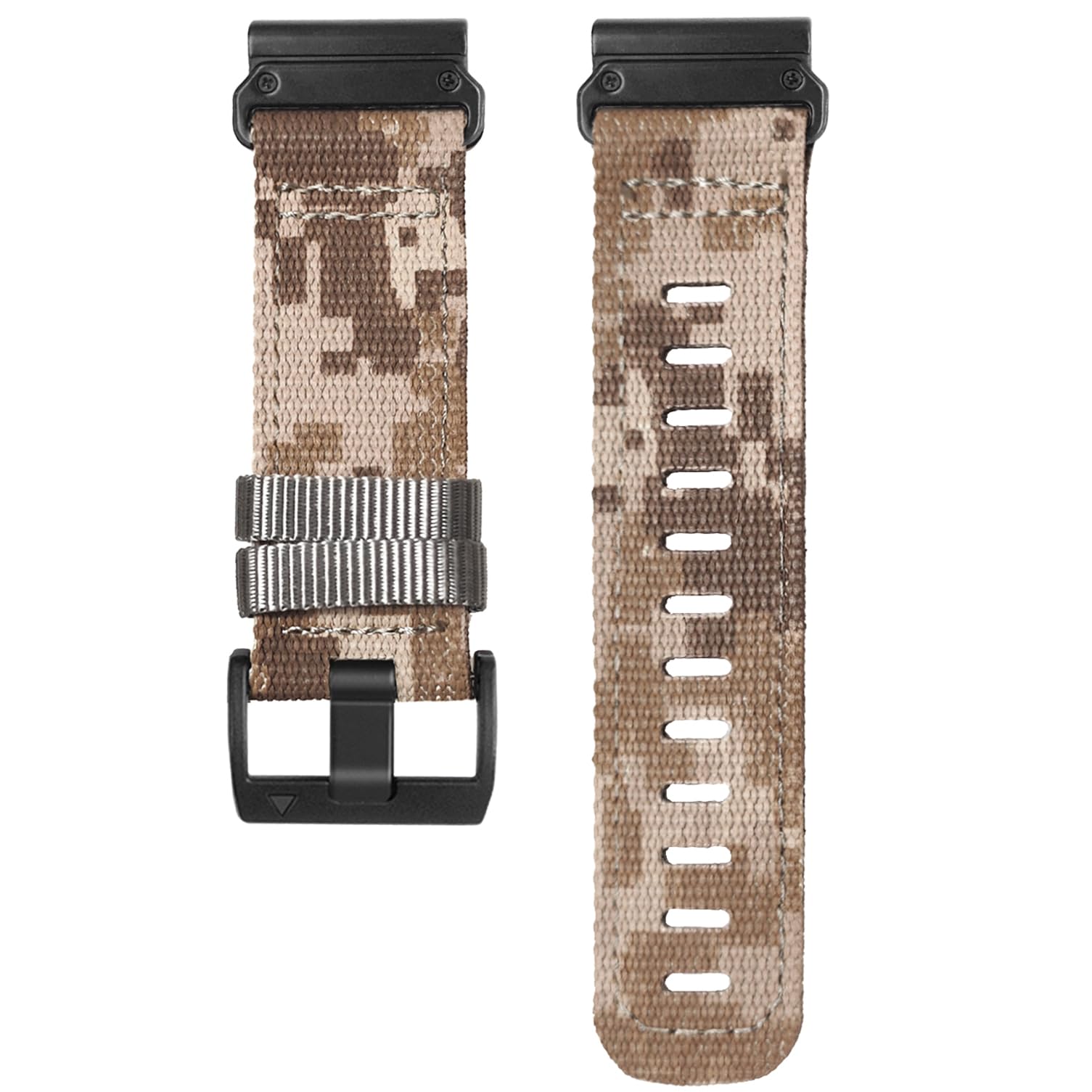 ahayo Rugged Nylon Watch Strap for Garmin Fenix 7X / Fenix 6X / Enduro 2 /epix Pro 51mm/Tactix 7 Pro, Quick Fit 26mm Camouflage Woven Nylon Sports Wristband with Stainless Steel Clasp (Camo01)
