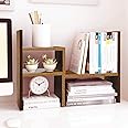 Jerry & Maggie - Desktop Organizer Office Storage Rack Adjustable Wood Display Shelf | Birthday Gifts - Toy - Home Decor | - Free Style Rotation Display - True Natural Stand Shelf (Natrual Wood Tone)