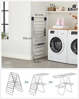 Songmics 2-Level Stainless Steel Clothes Airer with Height Adjustable Wings view 4