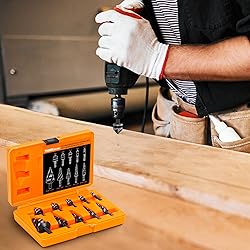 THINKWORK 5 Pcs Four Spiral Flute Step Drill Bit