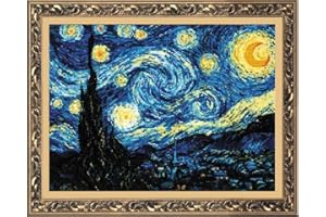RIOLIS 1088 - Starry Night After Van Gogh's Painting - Counted Cross Stitch 15.75" x 11.75" Zweigart 14ct. White AIDA 26 Colors