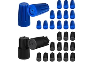 VADAXX 30PCS Waterproof Wire Electrical Connectors 22AWG-12AWG, Outdoor Seal Electrical Twist Nuts Caps Cable Terminal Connector for Landscape Light, Irrigation Valves, Wet Location Installation, Black&Blue