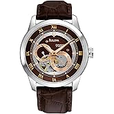 Bulova Men's Classic Sutton 4-Hand Automatic Watch, 24-Hour Sub Dial, Open Aperture, Self-Winding, Exhibition Caseback, Double Curved Mineral Crystal, Luminous Hands, 42mm