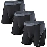 Separatec Mens Underwear with Separate Pouch, Anti-Chafing & Breathable Mesh Performance Boxer Briefs 3 Pack