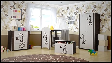cot and wardrobe