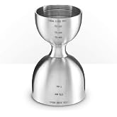 Pi&ntilde;a Barware Stainless Steel Commercial 2oz. / 1oz. Bell Style Measuring Jigger Bar Tool - Brushed Finish, One Jigger