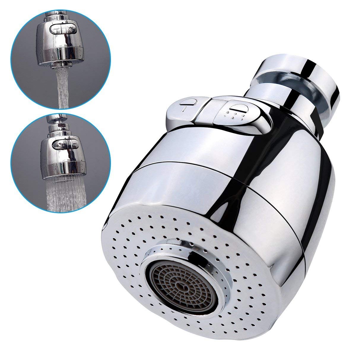 3New 360°Swivel Water Saving Tap Aerator Nozzle Filter Water Saving Tap Diffuser Kitchen Accessories (Short)