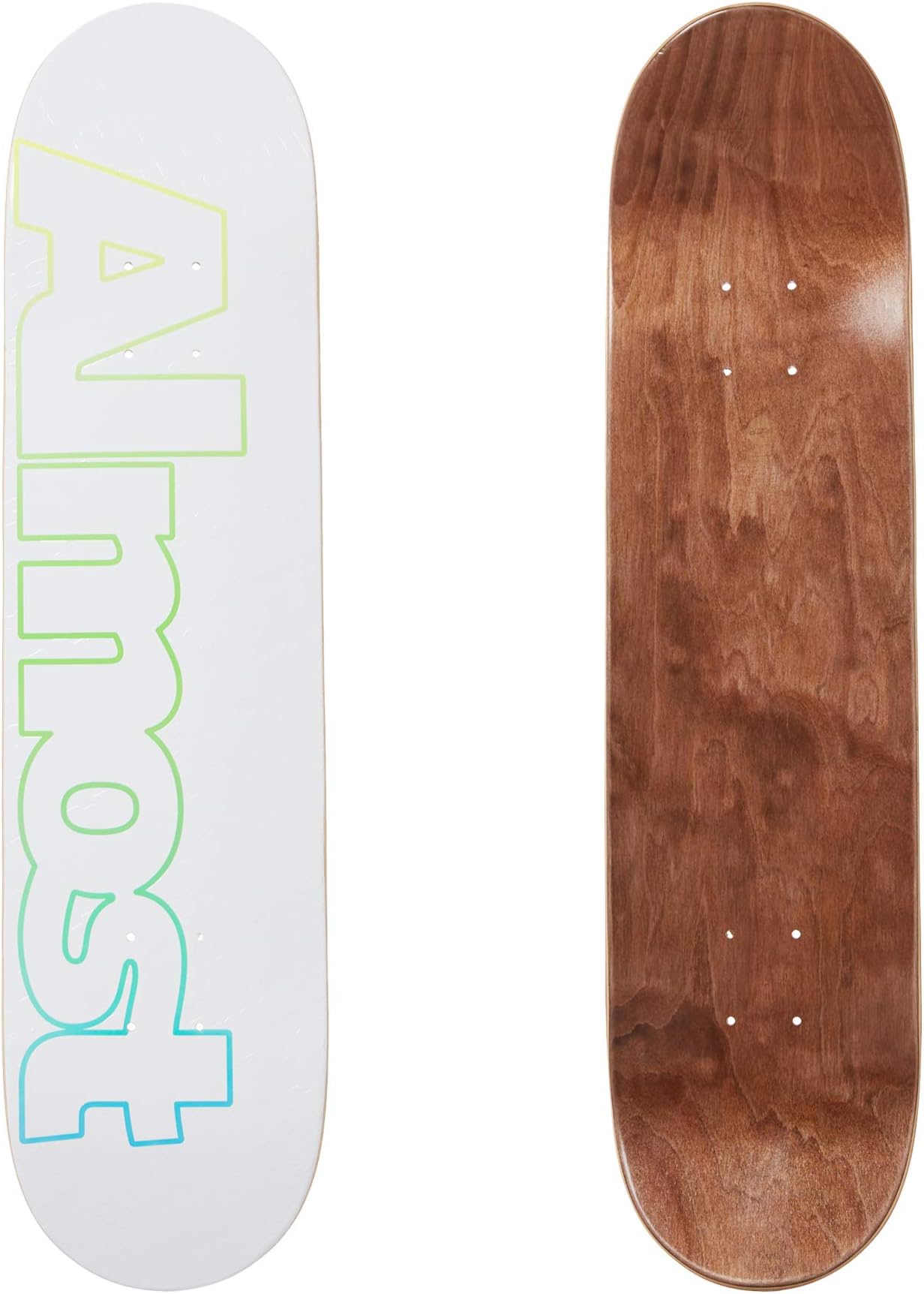 Almost Skateboards Faded Outline Skateboard Deck White 7.75"