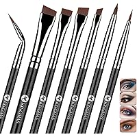 KINGMAS Angled Eyeliner Brush Set, 7Pcs Gel Eye Liner Makeup Brushes, Ultra Thin Liner Brush, Fine Point Eyeliner Brushes for