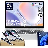 HP OmniBook 5 16" FHD+ Touchscreen Laptop, Business Copilot AI PC, Core Ultra 7 255U, 16GB RAM, 512GB SSD, Backlit, Wi-Fi 6, Win11 Pro, Lightweight Silent Design, Silver, Bundle with PCO Laptop Cooler