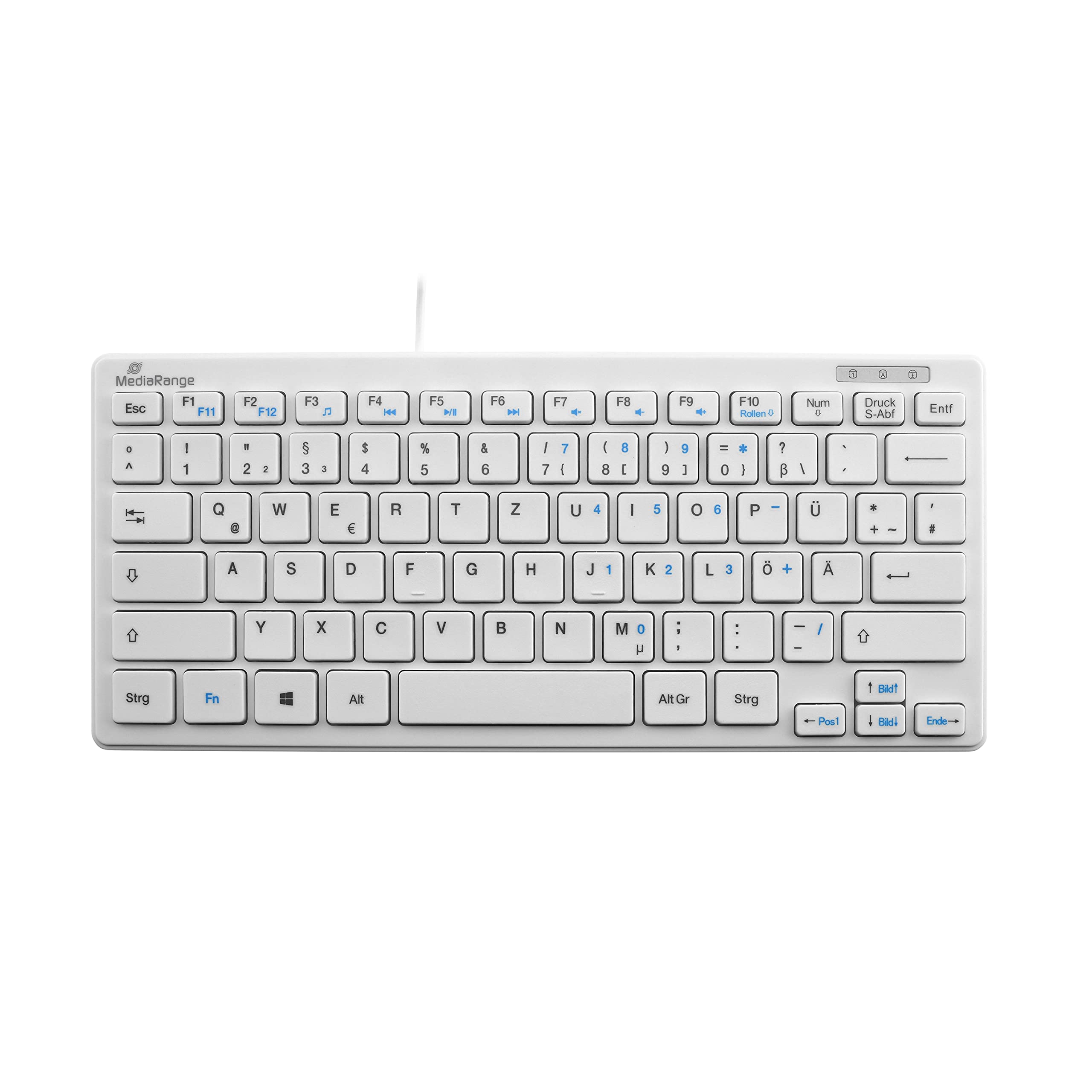 MediaRange MROS113 Qwertz Keyboard with Cable White/Light Grey