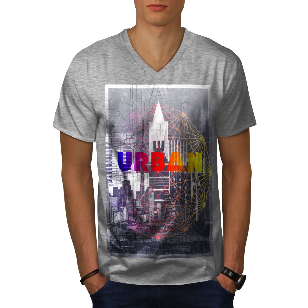 Urban Stylish S T Shirt Geometric Graphic Print Tee 2479 Kitilan