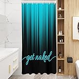 AAtter Teal and Black Shower Curtain Get Naked
