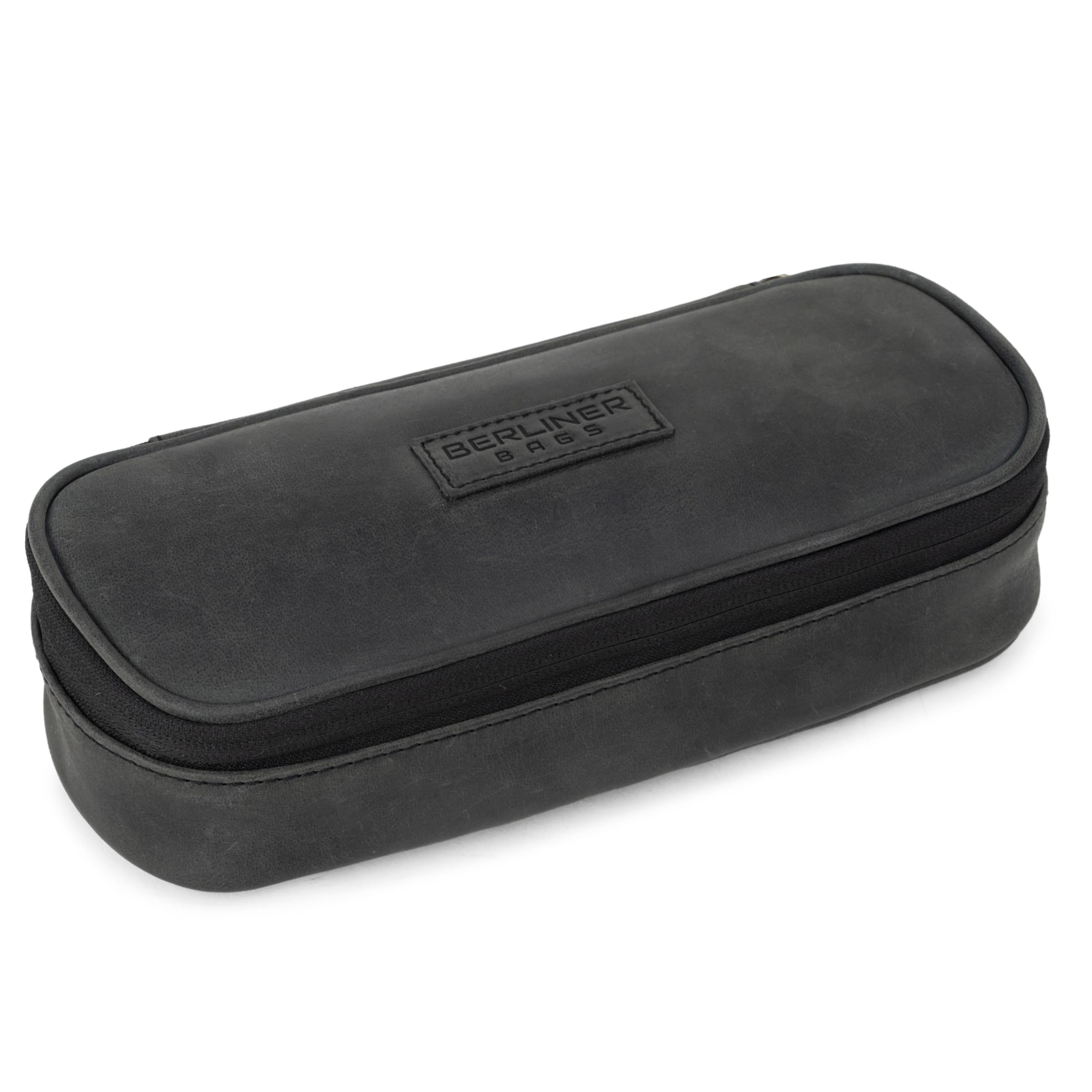 Berliner Bags Vintage Felix Leather Pencil Case - Dark Grey, darkgray, Dark grey