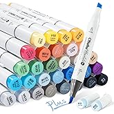 Ohuhu Alcohol Markers Brush Tip: 36-Color Double Tipped Art Marker Set for Artist Adults Coloring Illustrations -Honolulu Plu