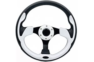 YEHICY White Golf Cart Steering Wheel with Ergonomic Design Universal Fit Golf Cart Club Car DS and Precedent Yamaha EZGO Steering Wheel (white)