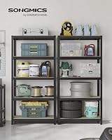 SONGMICS Set of 2 Shelving Units 40 x 90 x 180 cm 875 kg Load Greige/Black view 2