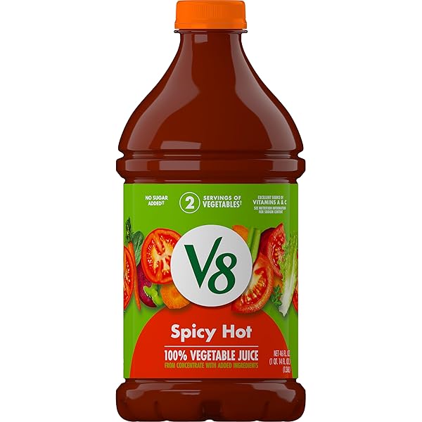 V8 SPICY HOT 100% VEGETABLE JUICE, 46 FL OZ BOTTLE