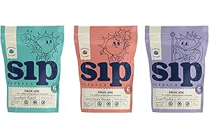 Sip Herbals Caffeine-Free, Dandelion Root Tea - Loose Leaf Coffee Alternative with Carob and Chicory - Organic Coffee Substitute - The Favorites Sample Bundle (18 servings) - Loose Leafs