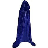 Maklulu Unisex Adults Hooded Cloak Halloween Cloak Long Velvet Cape Cosplay CostumeCostumes
