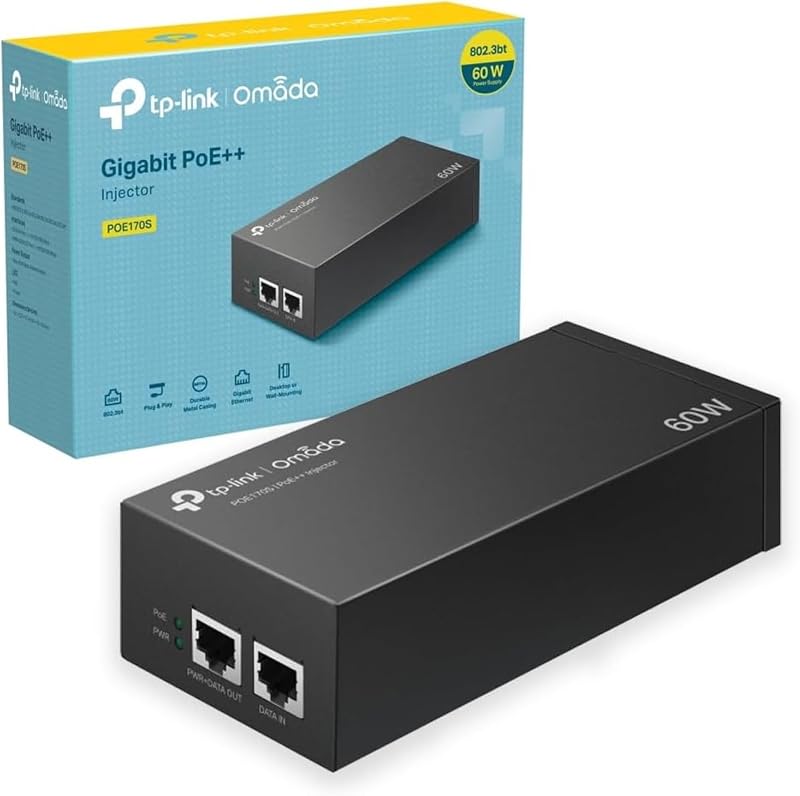 TP-Link POE170S PoE++ Injector 60W 802.3af/at/bt 2x Gigabit Ports