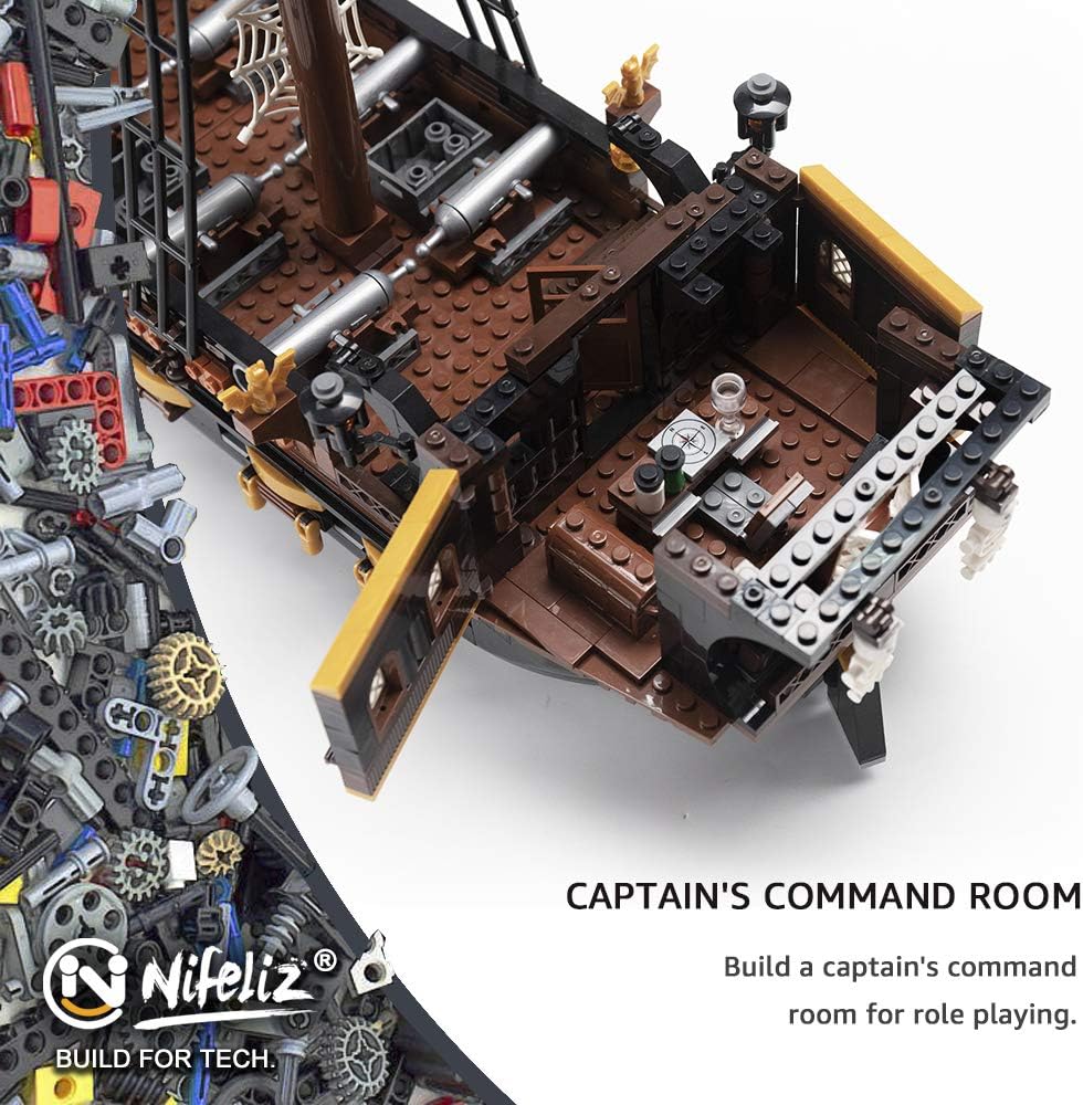 Nifeliz Black Hawk Pirates Ship Model Building Blocks Kits - Construction Set to Build, Model Set and Assembly Toy for Teens and Adult,Makes a Great Gift for People who Like Creative Play (1352Pcs): Toys & Games