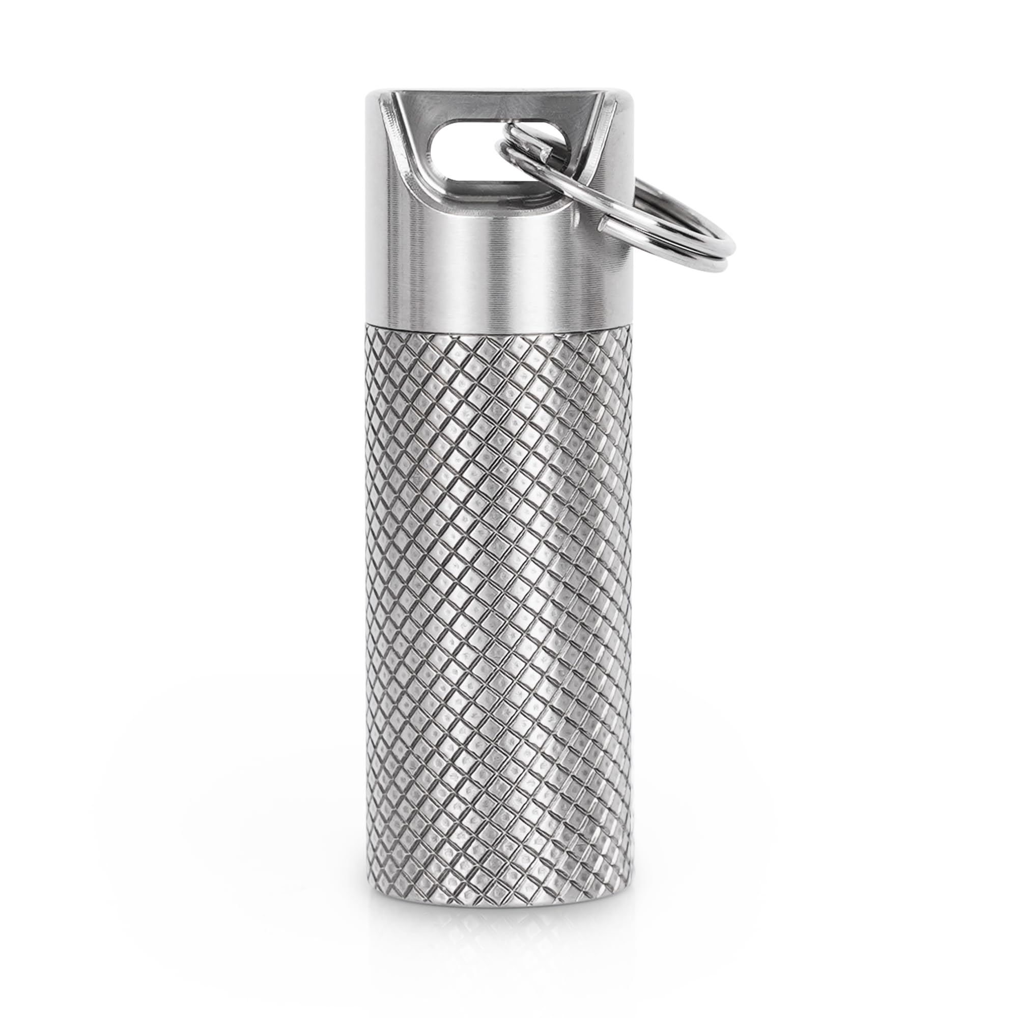 Photo 1 of 100% Waterproof Titanium Pill Box Keychain - TSA Approved, Strong and Heat Resistant, Travel Friendly | Fashion Necklace Design, Ultra Light and Compact with Extra Sealing Ring