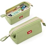 CICIMELON Pencil Case Large Capacity Pencil Pouch Pen Bag for School Teen Girl Boy Men Women (Green）