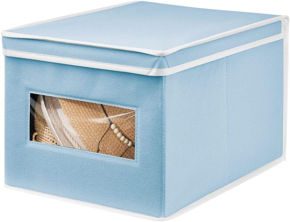 mDesign Soft Fabric Stackable Closet Storage Organizer Box