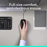 Logitech MK120 Keyboard and Mouse Combo USB Plug and Play Black UK Layout view 3